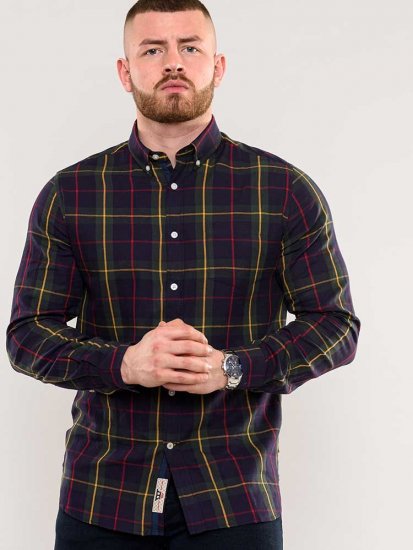 D555 Gladstone Check Button Down Collar Shirt - Camisas - Camisas Homem Tamanhos Grandes
