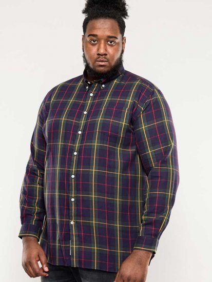 D555 Gladstone Check Button Down Collar Shirt - Camisas - Camisas Homem Tamanhos Grandes