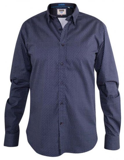 D555 Barker Printed Shirt Navy - Camisas - Camisas Homem Tamanhos Grandes