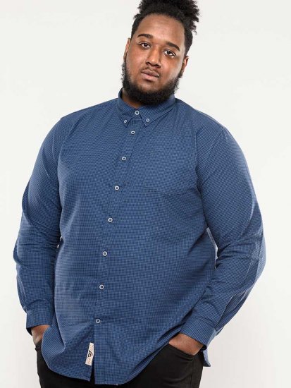 D555 Melbourne Gingham Check Long Sleeve Button Down Shirt - Camisas - Camisas Homem Tamanhos Grandes