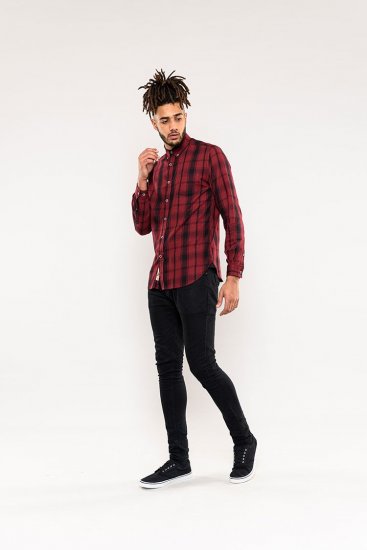 D555 Benalla Check Long Sleeve Button Down Shirt - Camisas - Camisas Homem Tamanhos Grandes