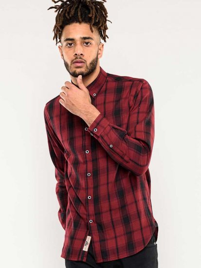 D555 Benalla Check Long Sleeve Button Down Shirt - Camisas - Camisas Homem Tamanhos Grandes