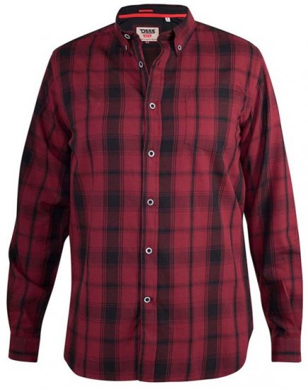D555 Benalla Check Long Sleeve Button Down Shirt - Camisas - Camisas Homem Tamanhos Grandes