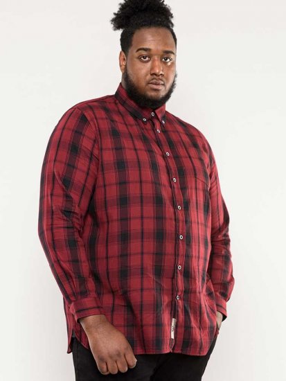 D555 Benalla Check Long Sleeve Button Down Shirt - Camisas - Camisas Homem Tamanhos Grandes