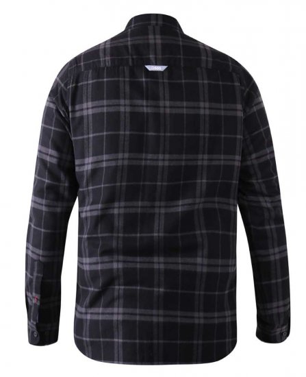D555 Harwich Flannel Check Shirt Black - Camisas - Camisas Homem Tamanhos Grandes