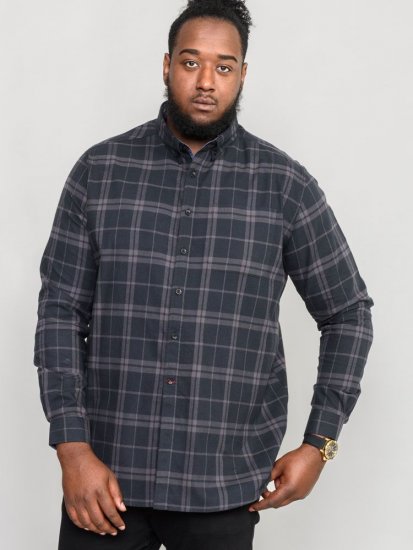 D555 Harwich Flannel Check Shirt Black - Camisas - Camisas Homem Tamanhos Grandes
