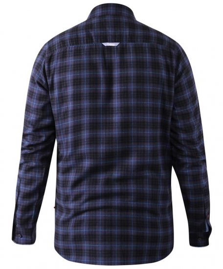 D555 Dovercourt Flannel Check Shirt Blue and Black - Camisas - Camisas Homem Tamanhos Grandes