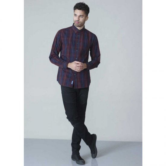 D555 Grady Long Sleeve Check Shirt - Camisas - Camisas Homem Tamanhos Grandes