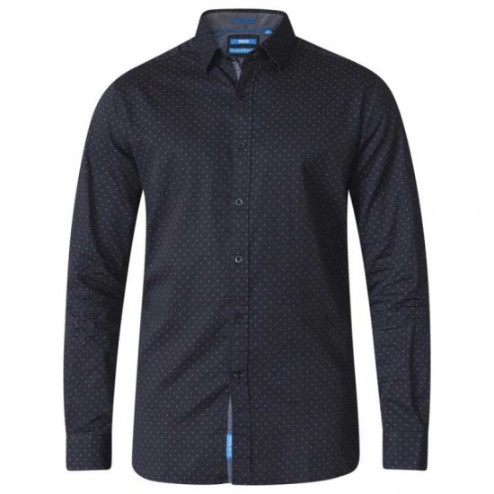 D555 Jahine Long Sleeve Printed Shirt Black - Camisas - Camisas Homem Tamanhos Grandes
