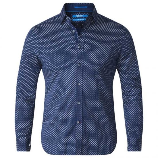 D555 Lavar Long Sleeve Diamond Printed Shirt - Camisas - Camisas Homem Tamanhos Grandes