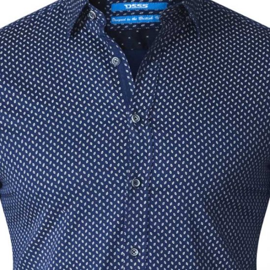 D555 Lavar Long Sleeve Diamond Printed Shirt - Camisas - Camisas Homem Tamanhos Grandes