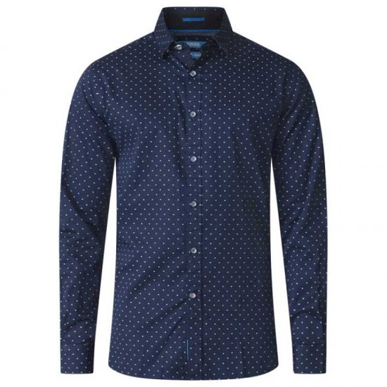D555 Rashard Long Sleeve Printed Shirt - Camisas - Camisas Homem Tamanhos Grandes