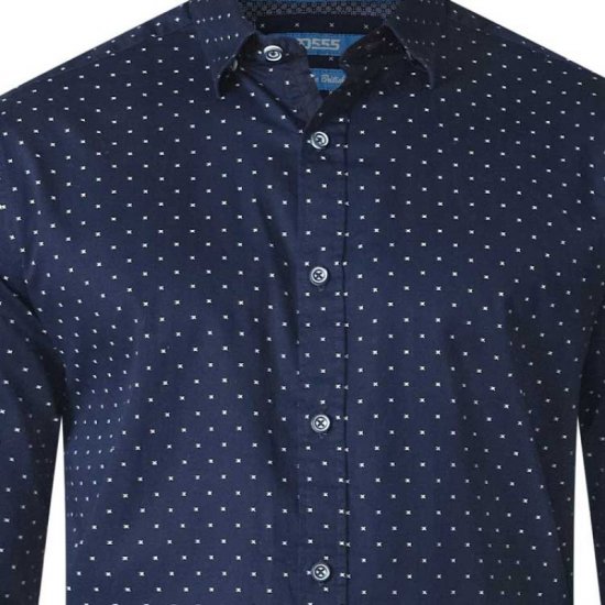D555 Rashard Long Sleeve Printed Shirt - Camisas - Camisas Homem Tamanhos Grandes
