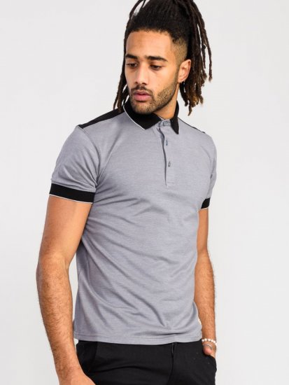 D555 Prinstead Pique Polo Shirt Grey - Pólos - Pólos Tamanhos Grandes Homem