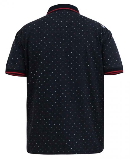 D555 Ashwell Ao Printed Polo Shirt Dark Navy - Pólos - Pólos Tamanhos Grandes Homem