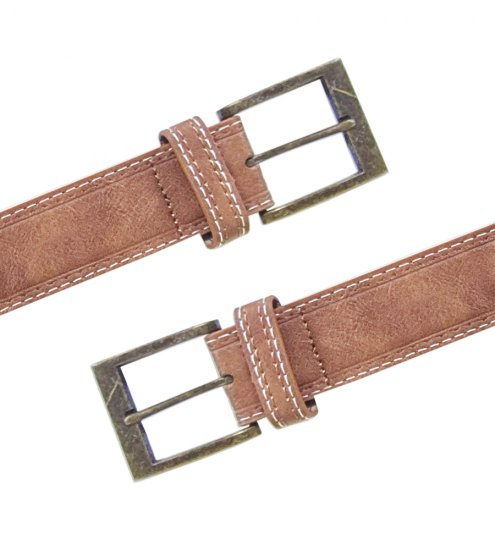 D555 Dylan Tan Bonded Leather Belt - Cintos - Cintos Masculinos Tamanhos Grandes