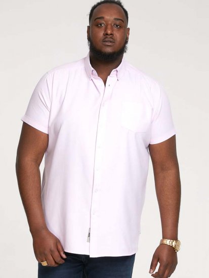 D555 James Short Sleeve Oxford Shirt Pink - Camisas - Camisas Homem Tamanhos Grandes