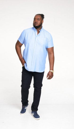 D555 James Short Sleeve Oxford Shirt Sky Blue - Camisas - Camisas Homem Tamanhos Grandes