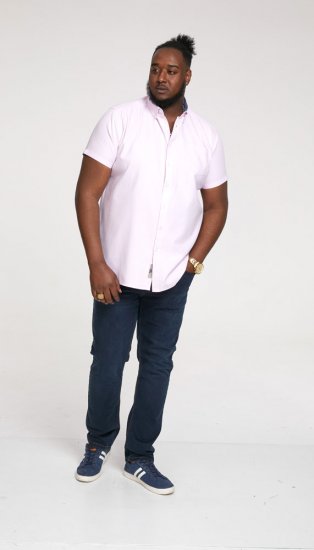 D555 James Short Sleeve Oxford Shirt Pink - Camisas - Camisas Homem Tamanhos Grandes