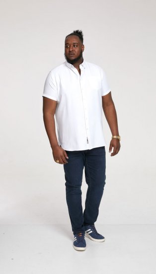 D555 James Short Sleeve Oxford Shirt White - Camisas - Camisas Homem Tamanhos Grandes