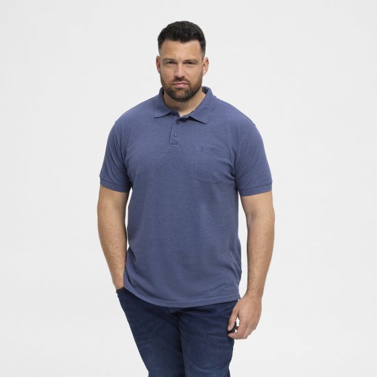 North Latitude Polo Blue Melange - Pólos - Pólos Tamanhos Grandes Homem