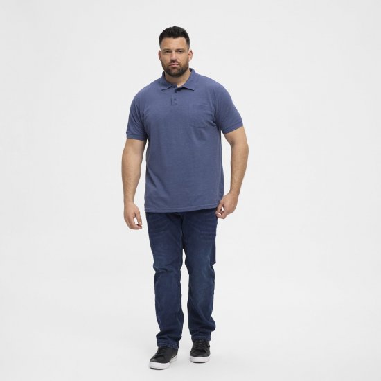 North Latitude Polo Blue Melange - Pólos - Pólos Tamanhos Grandes Homem