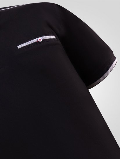 D555 Potts Jersey Polo With Jacquard Collar & Cuffs Preto - Pólos - Pólos Tamanhos Grandes Homem