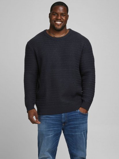 Jack & Jones JCOBRANDON Knit Black - Sweatshirts & hoodies - Sweatshirt & Camisolas com Capuz tamanhos grandes