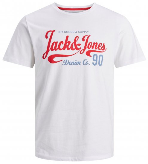 Jack & Jones JJMOON T-shirt White - T-shirts - T-shirts Homem Tamanhos Grandes