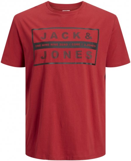 Jack & Jones JJSTORM TEE Red - T-shirts - T-shirts Homem Tamanhos Grandes