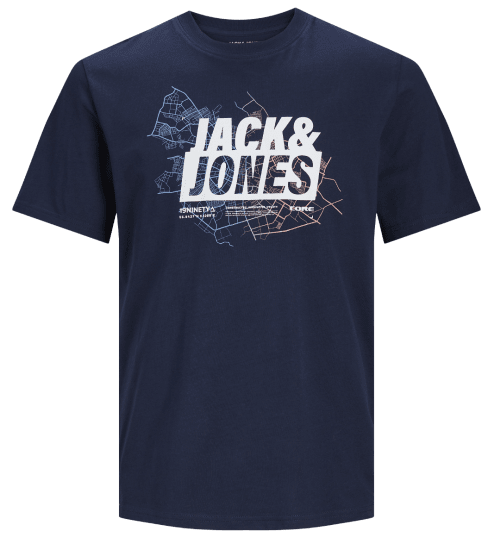 Jack & Jones JCOMAP LOGO T-Shirt Navy Blazer - T-shirts - T-shirts Homem Tamanhos Grandes