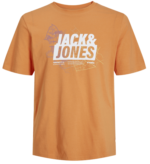 Jack & Jones JCOMAP LOGO T-Shirt Tangerine - T-shirts - T-shirts Homem Tamanhos Grandes
