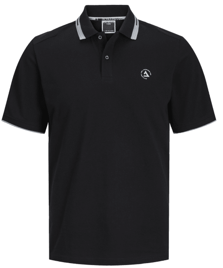 Jack & Jones JCOHASS LOGO Polo Black - Pólos - Pólos Tamanhos Grandes Homem