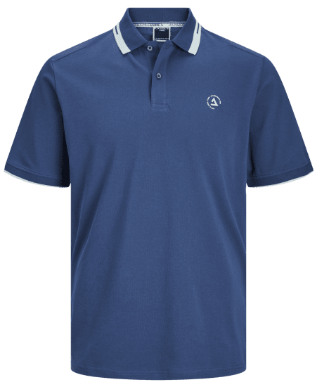 Jack & Jones JCOHASS LOGO Polo Ensign Blue - Pólos - Pólos Tamanhos Grandes Homem