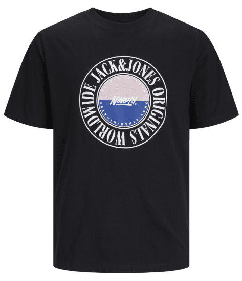 Jack & Jones JORCOBIN T-Shirt Black - T-shirts - T-shirts Homem Tamanhos Grandes