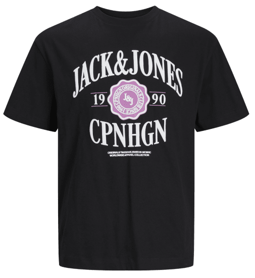 Jack & Jones JORLUCCA BRANDING T-Shirt Black - T-shirts - T-shirts Homem Tamanhos Grandes