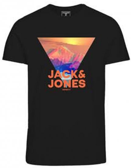Jack & Jones JCOLOGO PRINT T-Shirt Black - T-shirts - T-shirts Homem Tamanhos Grandes