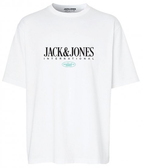 Jack & Jones JORLUCCA T-Shirt Bright White - T-shirts - T-shirts Homem Tamanhos Grandes