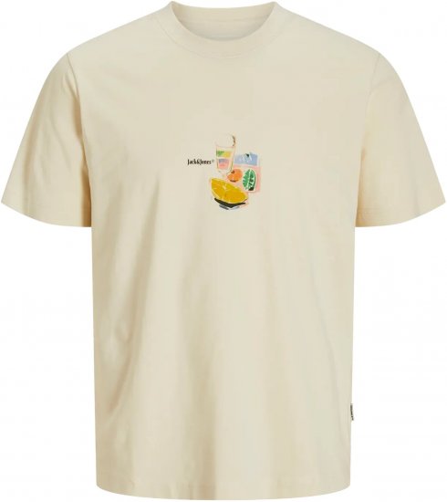 Jack & Jones Varenna Crew Neck T-Shirt Antique White - T-shirts - T-shirts Homem Tamanhos Grandes