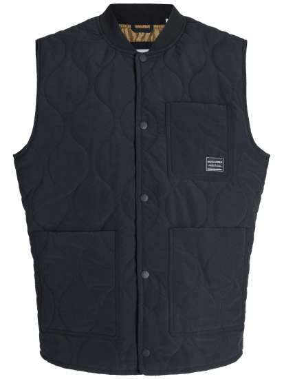 Jack & Jones Hero Liner Quilted Gilet Vest Black - Coletes - Coletes em tamanhos grandes