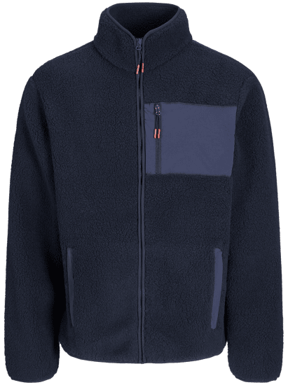 Jack & Jones Thatcher Fleece Jacket Sky Captain - Casacos - Casacos Homem Tamanhos Grandes
