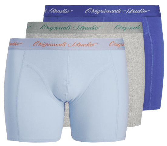 Jack & Jones Jacnorrebro Boxers Lisos Pack De 3 Azul - Roupa Interior & natação - Roupa interior Homem Tamanhos Grandes