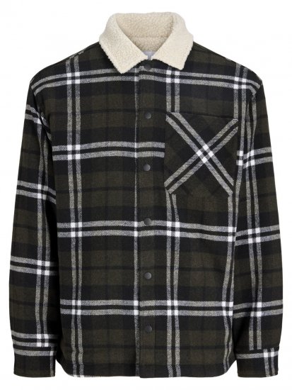 Jack & Jones Zac Teddy Sobrecamisa Verde - Casacos - Casacos Homem Tamanhos Grandes