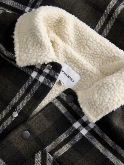 Jack & Jones Zac Teddy Sobrecamisa Verde - Casacos - Casacos Homem Tamanhos Grandes
