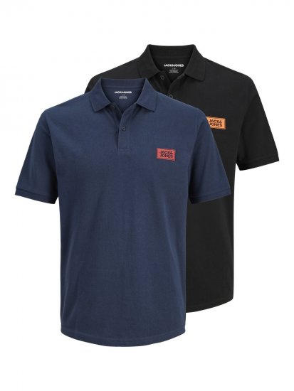 Jack & Jones Rush polo pack de 2 preto/azul-marinho - Pólos - Pólos Tamanhos Grandes Homem