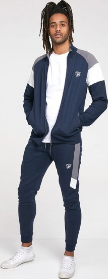 D555 JEFFREY Couture Zip Through Sweatshirt Navy - Sweatshirts & hoodies - Sweatshirt & Camisolas com Capuz tamanhos grandes