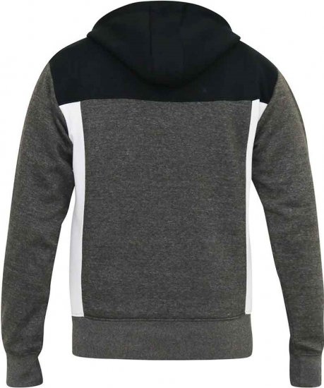 D555 NATHAN Full Zip Hoody With Cut And Sew Detail Black/Charcoal - Sweatshirts & hoodies - Sweatshirt & Camisolas com Capuz tamanhos grandes