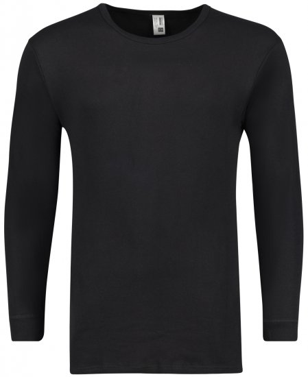 Adamo Royal Fine Ribbed Long sleeve Under-T-shirt Black - Roupa Interior & natação - Roupa interior Homem Tamanhos Grandes