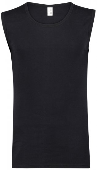 Adamo Royal Fine Ribbed Sleeveless Under-T-shirt Black - Roupa Interior & natação - Roupa interior Homem Tamanhos Grandes