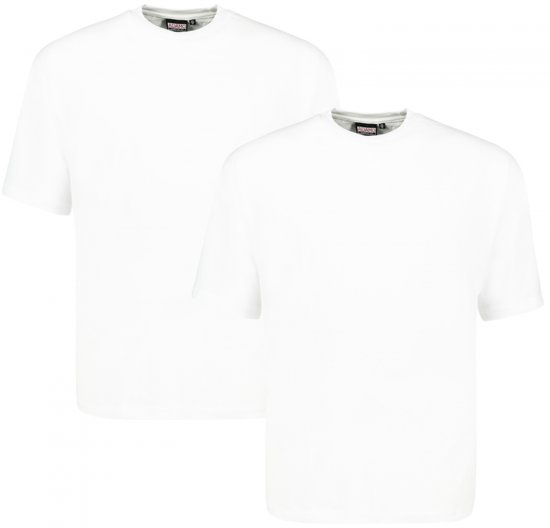 Adamo Marlon Comfort fit 2-pack T-shirt White - T-shirts - T-shirts Homem Tamanhos Grandes